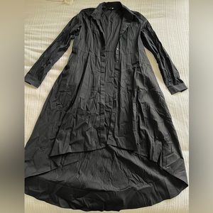 COS black long sleeve button up dress